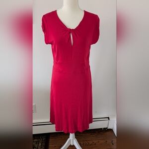 Boden Red Silk Jersey Twistfront Midi Dress Size 10R